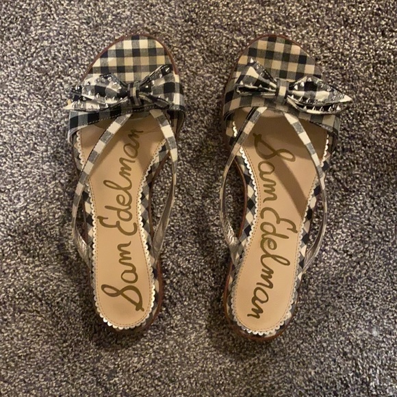 Sam Edelman Bow Sandals Tiny Silver Spikes Fierce & Feminine - Picture 5 of 8